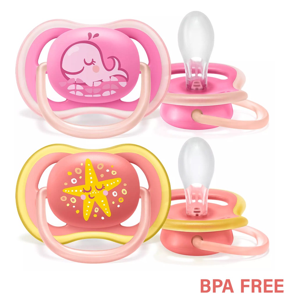 Philips Avent Ultra Air Silicone Freeflow Soother For Babies 6-18 Months Deco SCF085/06, Pack of 2's - Assorted - Easy Pharmacy LLC