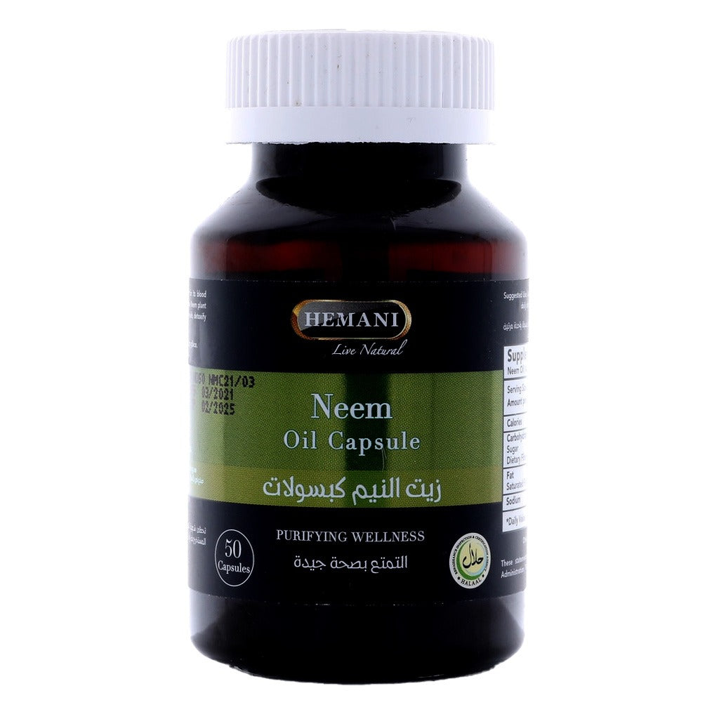 Hemani Neem Oil Purifying and Detoxifying Capsules 50's - Easy Pharmacy LLC