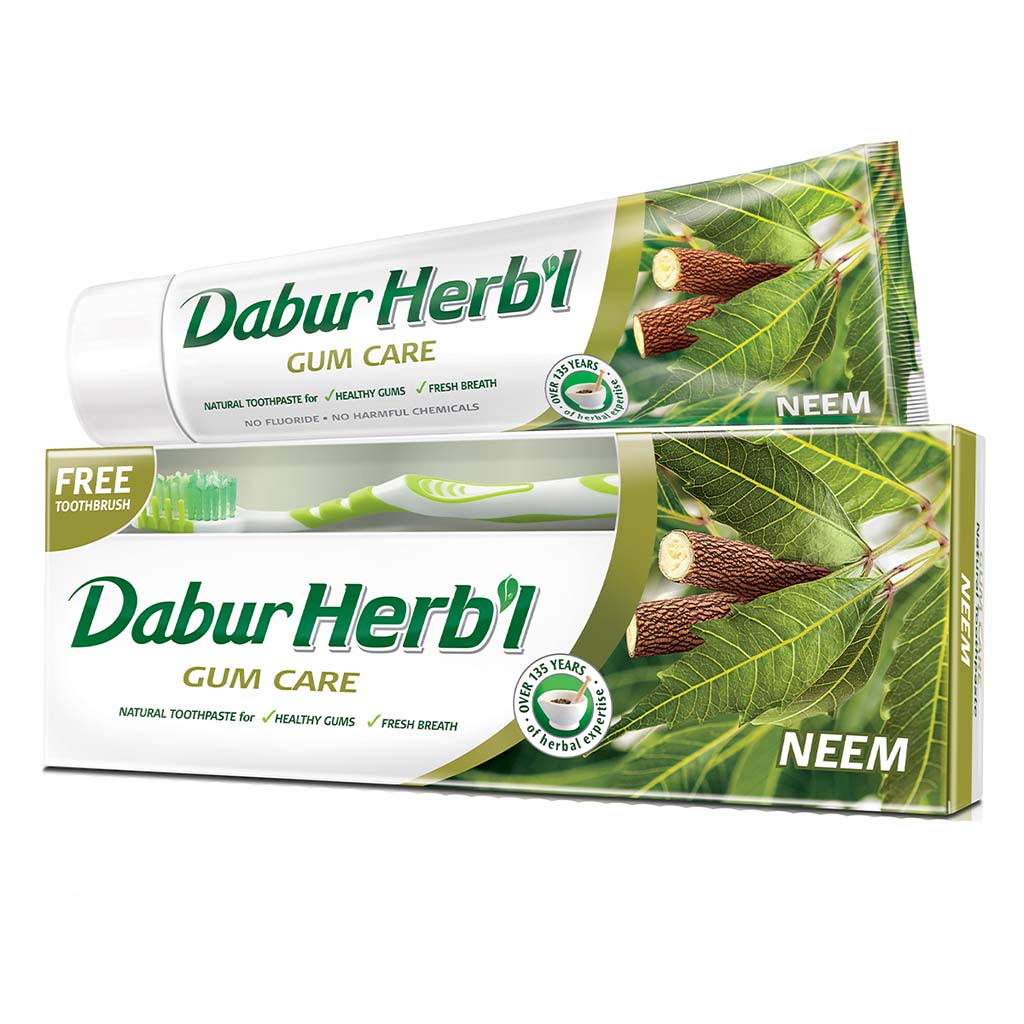 Dabur Herbal Neem Gum Care Toothpaste 150 g + Toothbrush PROMO PACK - Easy Pharmacy LLC