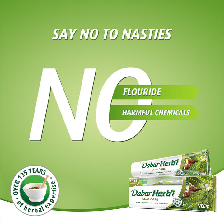Dabur Herbal Neem Gum Care Toothpaste 150 g + Toothbrush PROMO PACK - Easy Pharmacy LLC