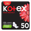 Kotex Maxi Protect Thick Sanitary Pads with Wings, Super, 50 Pads