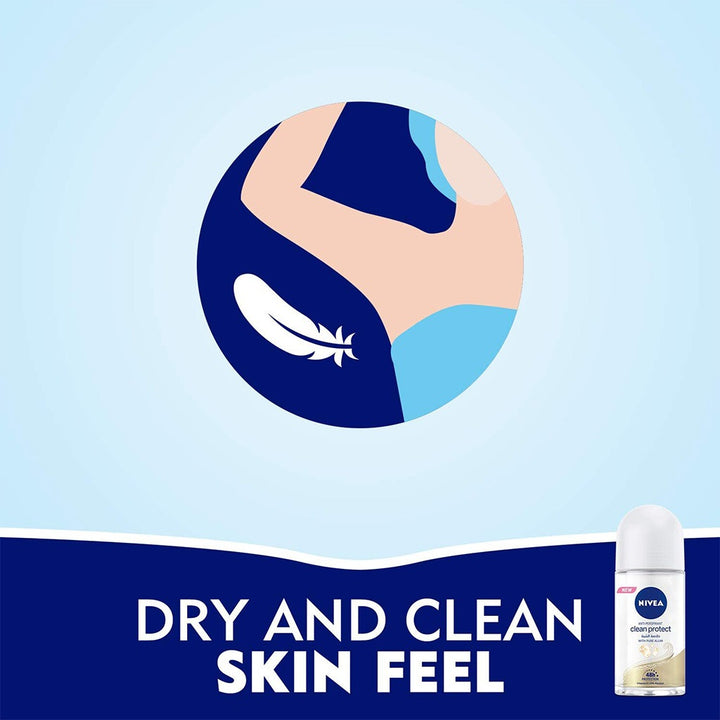 Nivea Clean Protect Deodorant Antiperspirant Roll-On 50 mL - Easy Pharmacy LLC