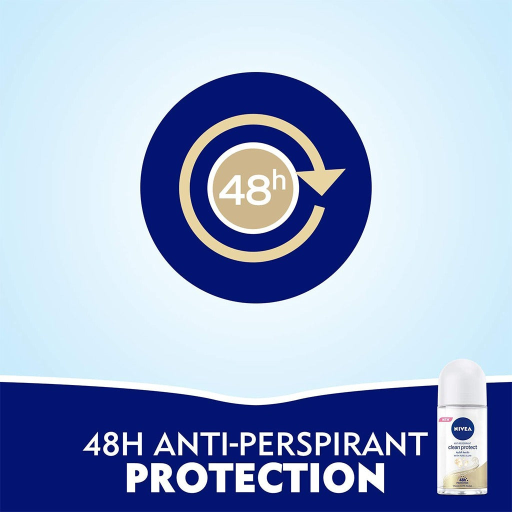 Nivea Clean Protect Deodorant Antiperspirant Roll-On 50 mL - Easy Pharmacy LLC