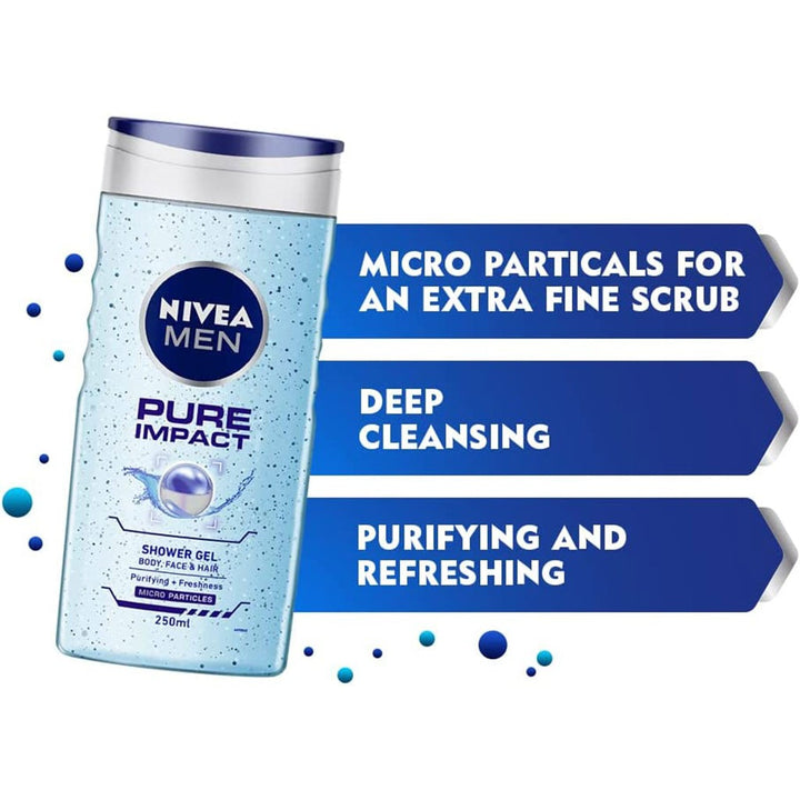 Nivea Men Pure Impact Shower Gel 250 mL - Easy Pharmacy LLC
