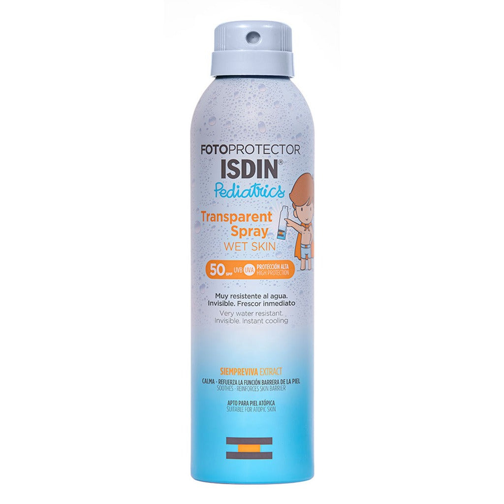 Isdin Pediatrics Fotoprotector Wet Skin Transparent Spray With SPF50+ 250ml - Easy Pharmacy LLC