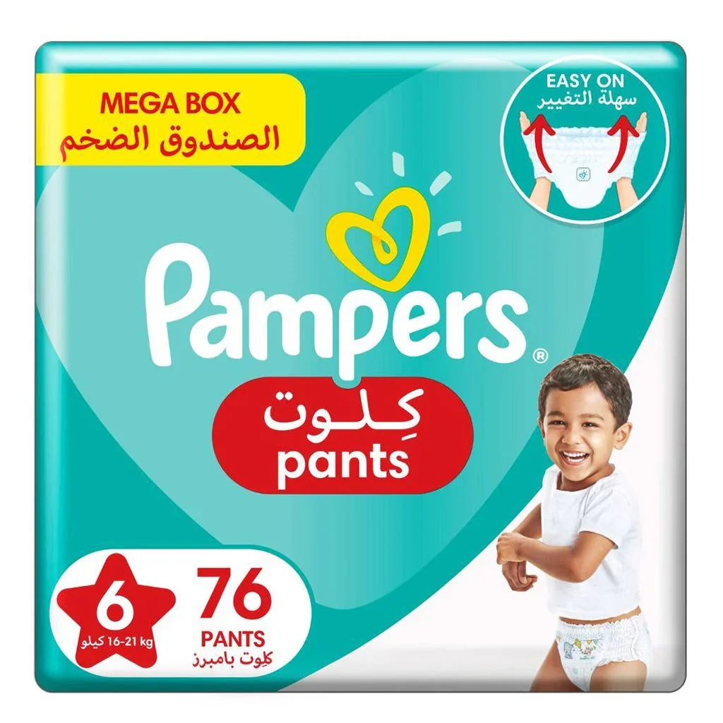 Pampers Baby Diaper Pants, Size 6, 16-21Kg, Mega Box Pack of 76's - Easy Pharmacy LLC