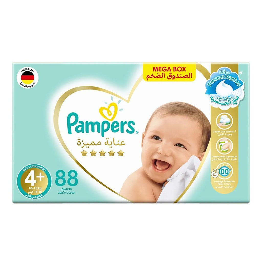 Pampers Premium Care Baby Diapers, Size 4, 9-14Kg, Pack of 88's - Easy Pharmacy LLC