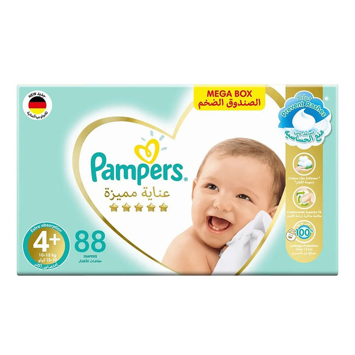 Pampers Premium Care Baby Diapers, Size 4, 9-14Kg, Pack of 88's - Easy Pharmacy LLC