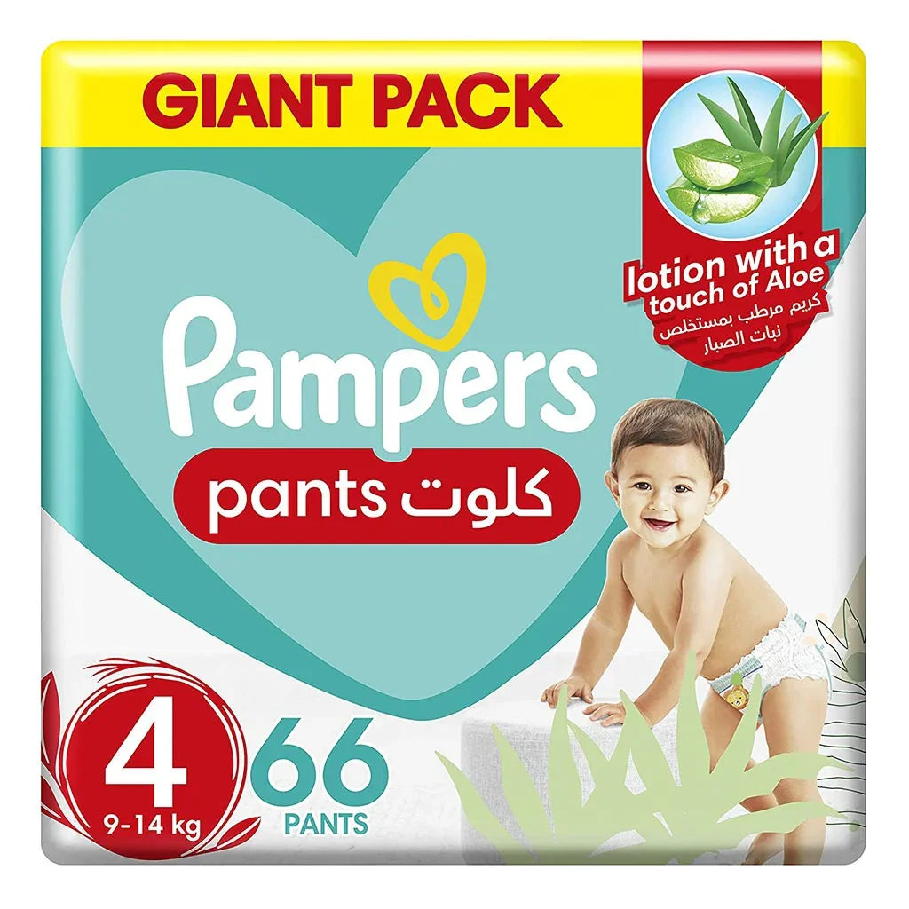 Pampers Baby-Dry Baby Diaper Pants With Aloe Vera, Size 4, 9-14Kg, Pack of 66's - Easy Pharmacy LLC