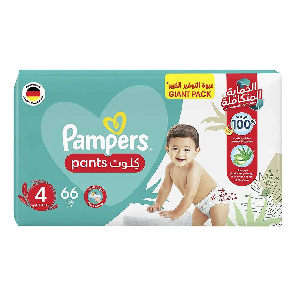 Pampers Baby-Dry Baby Diaper Pants With Aloe Vera, Size 4, 9-14Kg, Pack of 66's - Easy Pharmacy LLC