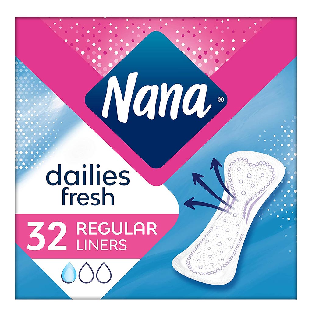 Nana Dailies Fresh Regular Pantyliners 32's - Easy Pharmacy LLC