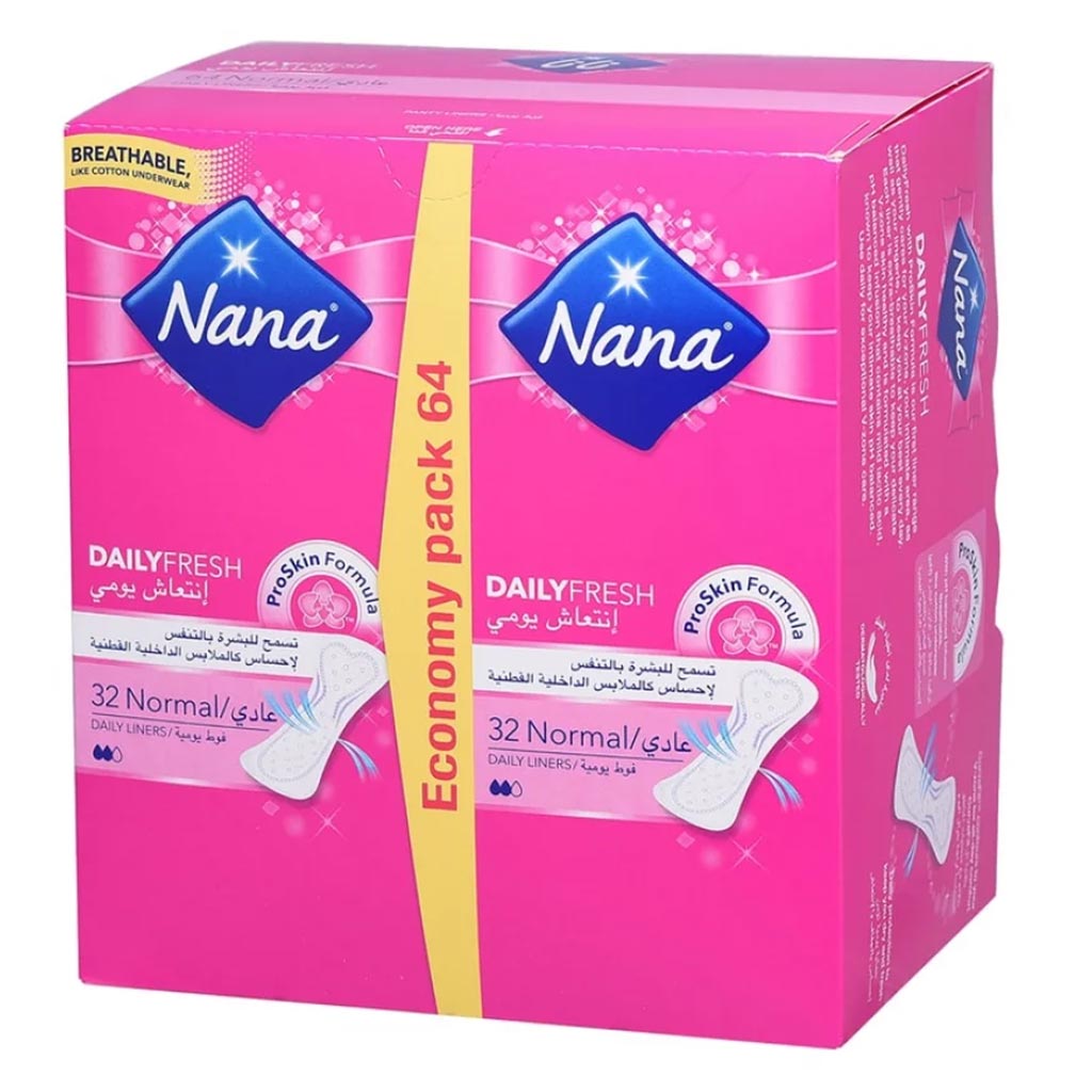 Nana Daily Fresh Duo Normal Pantyliners 64's - Easy Pharmacy LLC