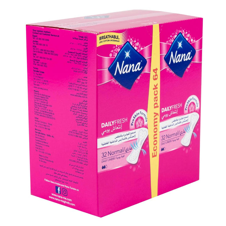 Nana Daily Fresh Duo Normal Pantyliners 64's - Easy Pharmacy LLC