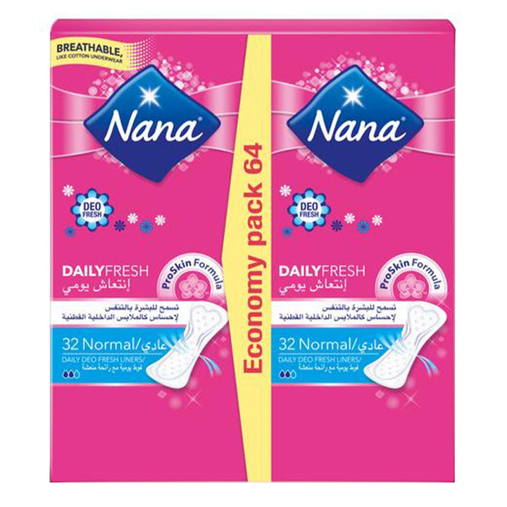 Nana Daily Fresh Duo Normal Pantyliners 64's - Easy Pharmacy LLC