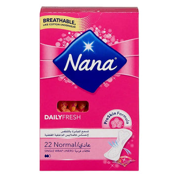 Nana Daily Fresh Normal Single Wrap Pantyliners, 22 Liners