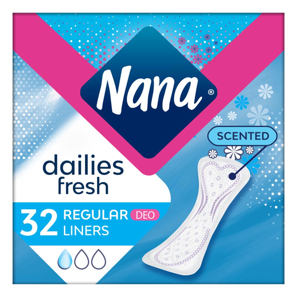 Nana Dailies Fresh Normal Scented Pantyliners 32's - Easy Pharmacy LLC
