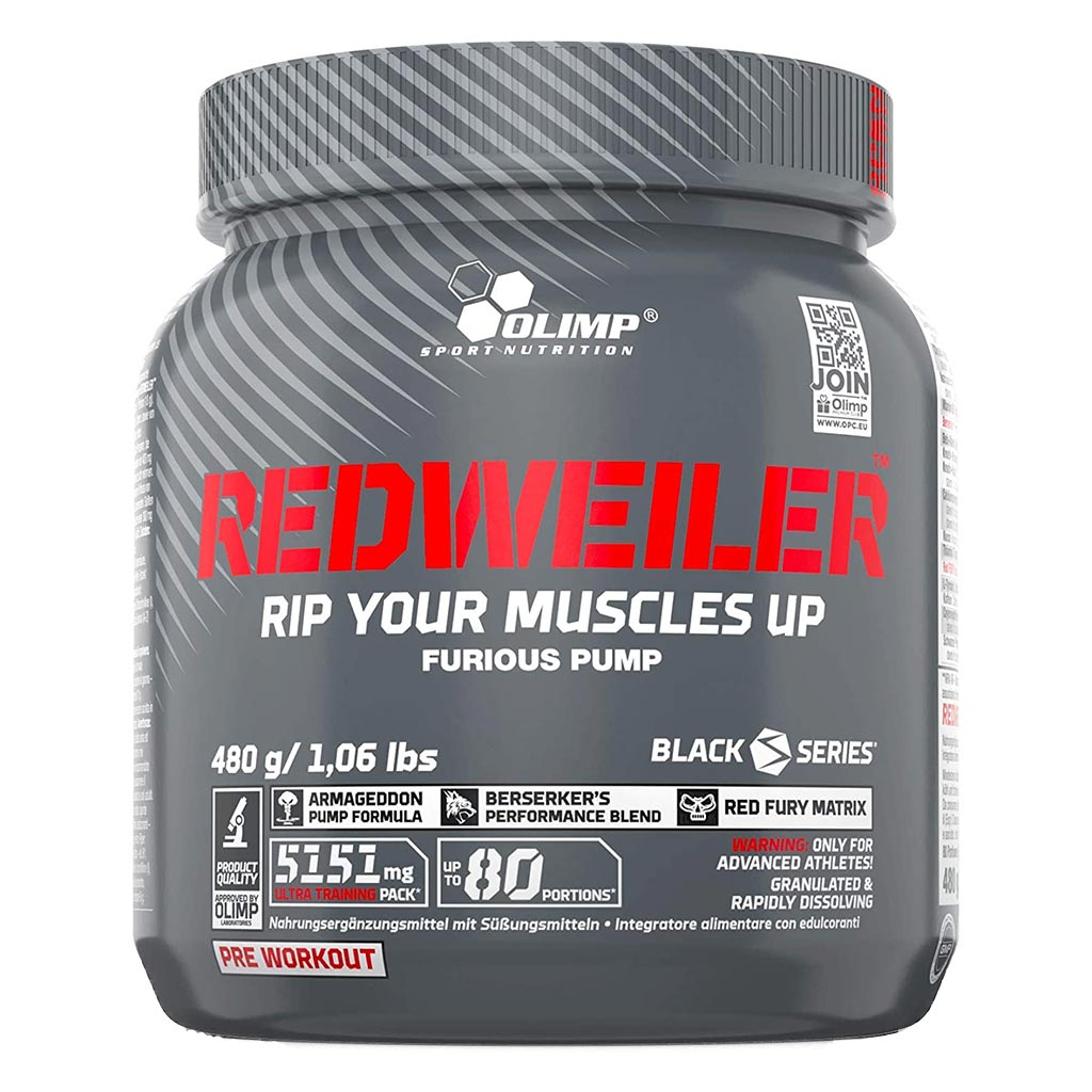 Olimp RedWeiler Furious Pump Pre Workout Ultra Training Performance Powder Blend for Advanced Athletes, Orange Flavor 480 g - Easy Pharmacy LLC