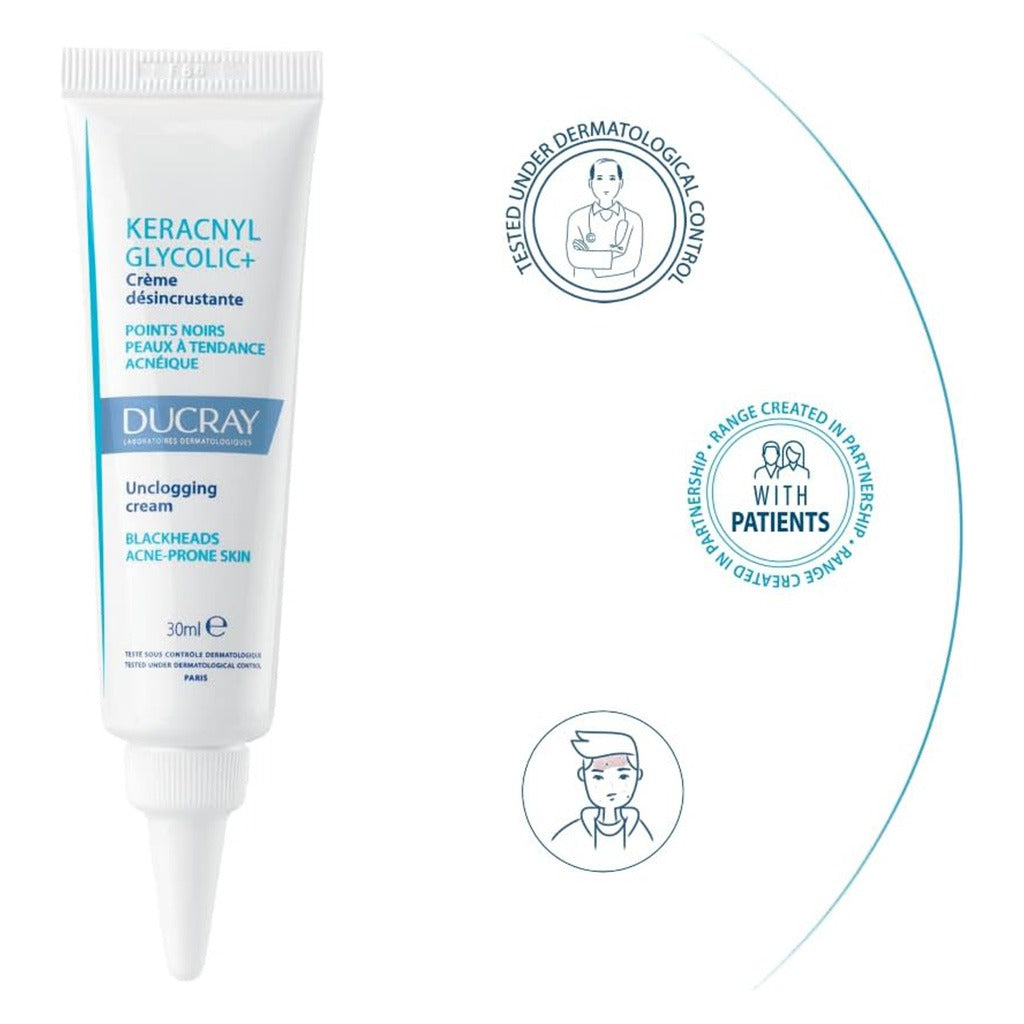 Ducray Keracnyl Glycolic+ Unclogging Cream 30 mL - Easy Pharmacy LLC
