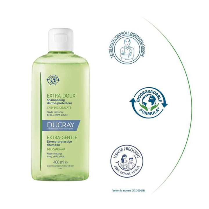 Ducray Extra Gentle Dermo-Protective Shampoo For Delicate Hair 400 mL - Easy Pharmacy LLC