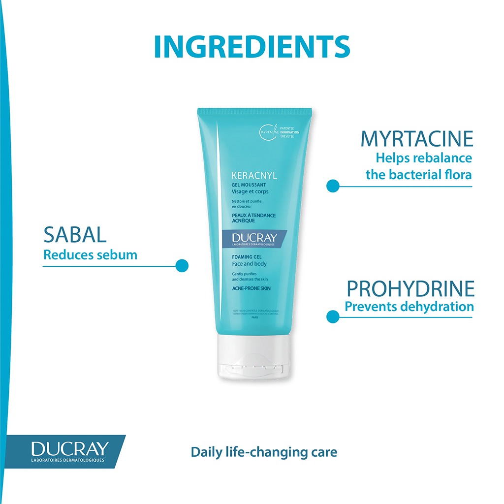 Ducray Keracnyl Gel Moussant Foaming Gel 200 mL - Easy Pharmacy LLC