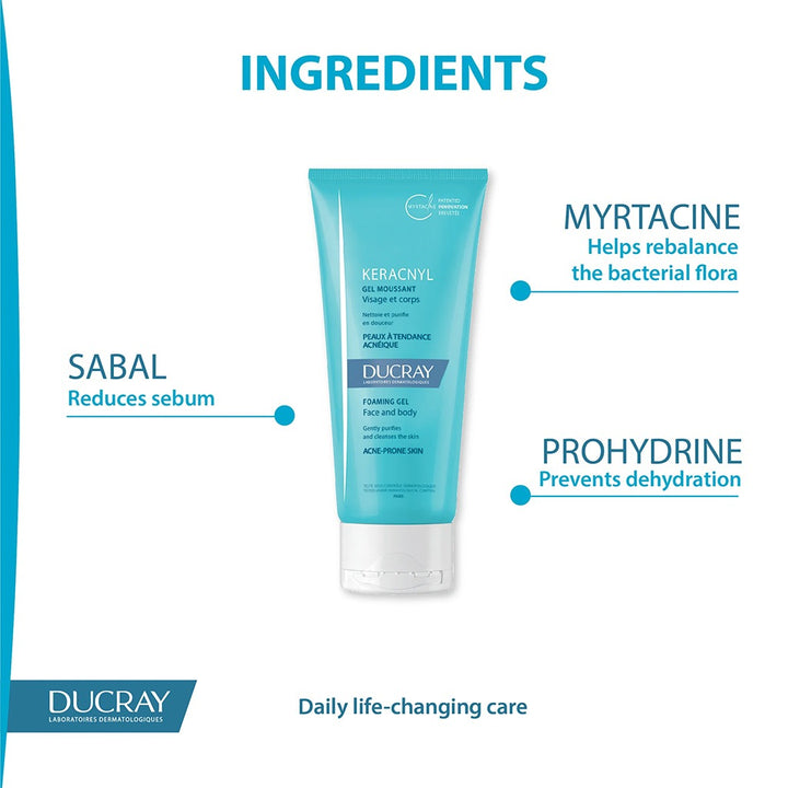 Ducray Keracnyl Gel Moussant Foaming Gel 200 mL - Easy Pharmacy LLC