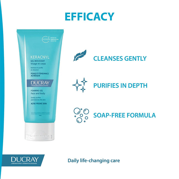 Ducray Keracnyl Gel Moussant Foaming Gel 200 mL - Easy Pharmacy LLC