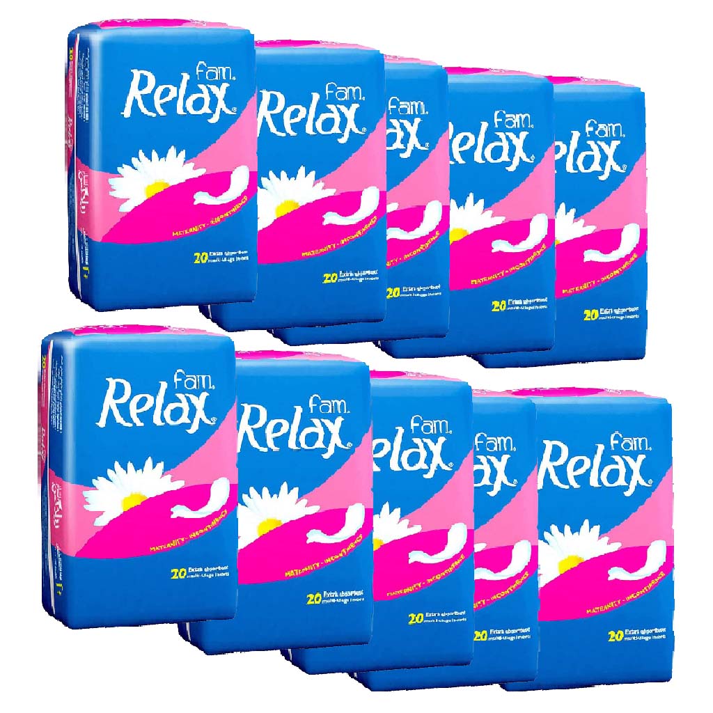 Fam Relax Multi Usage Extra Absorbent Incontinence Maternity Pads, Pack of 20 x 10’s - Easy Pharmacy LLC