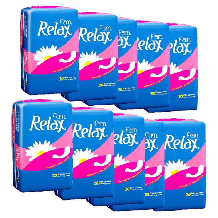 Fam Relax Multi Usage Extra Absorbent Incontinence Maternity Pads, Pack of 20 x 10’s - Easy Pharmacy LLC
