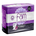 Fam Maxi Thick Natural Cotton Night Sanitary Pads with Wings, 8 x 12 Pads