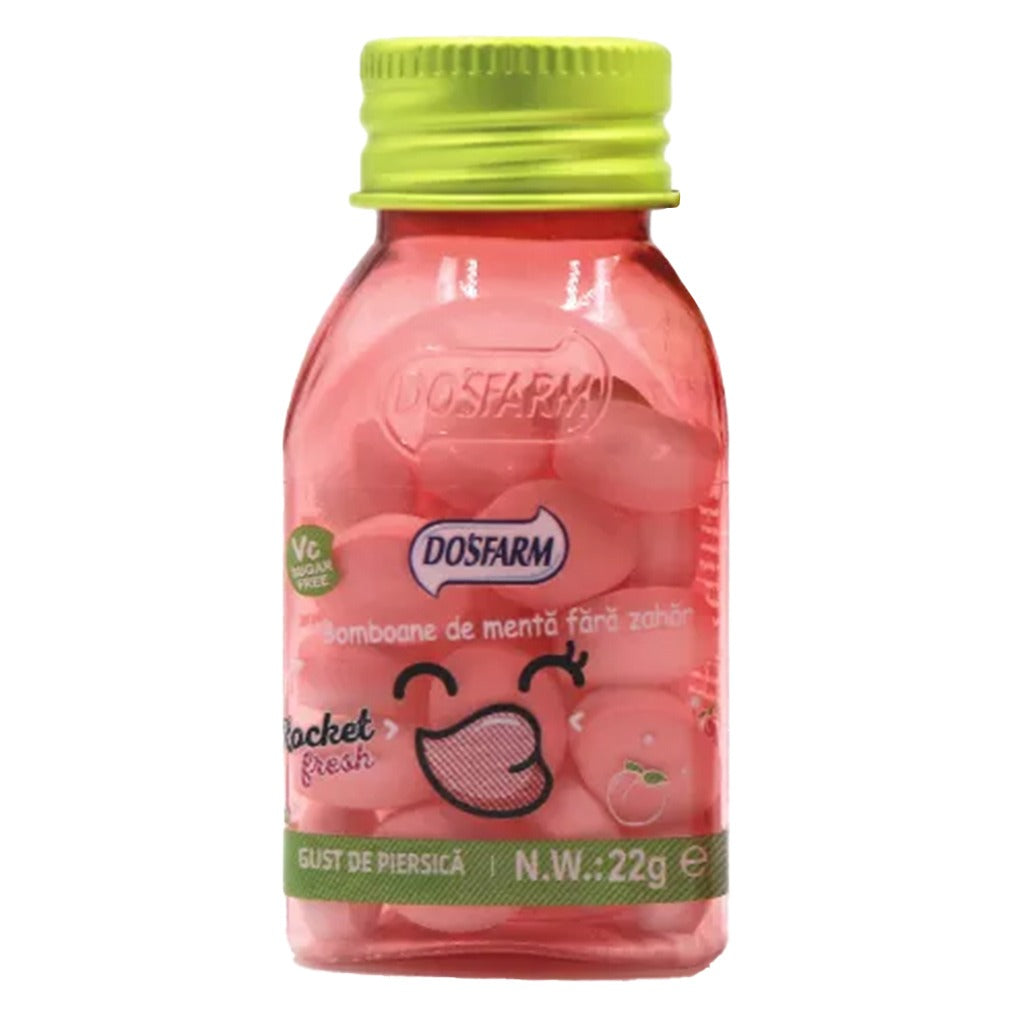 Dosfarm Sugar Free Candy With Vitamin C and Vitamin D Peach 22 g, 1's - Easy Pharmacy LLC
