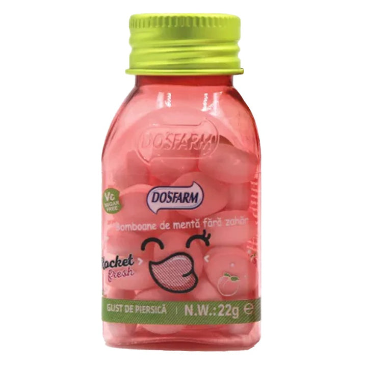 Dosfarm Sugar Free Candy With Vitamin C and Vitamin D Peach 22 g, 1's - Easy Pharmacy LLC