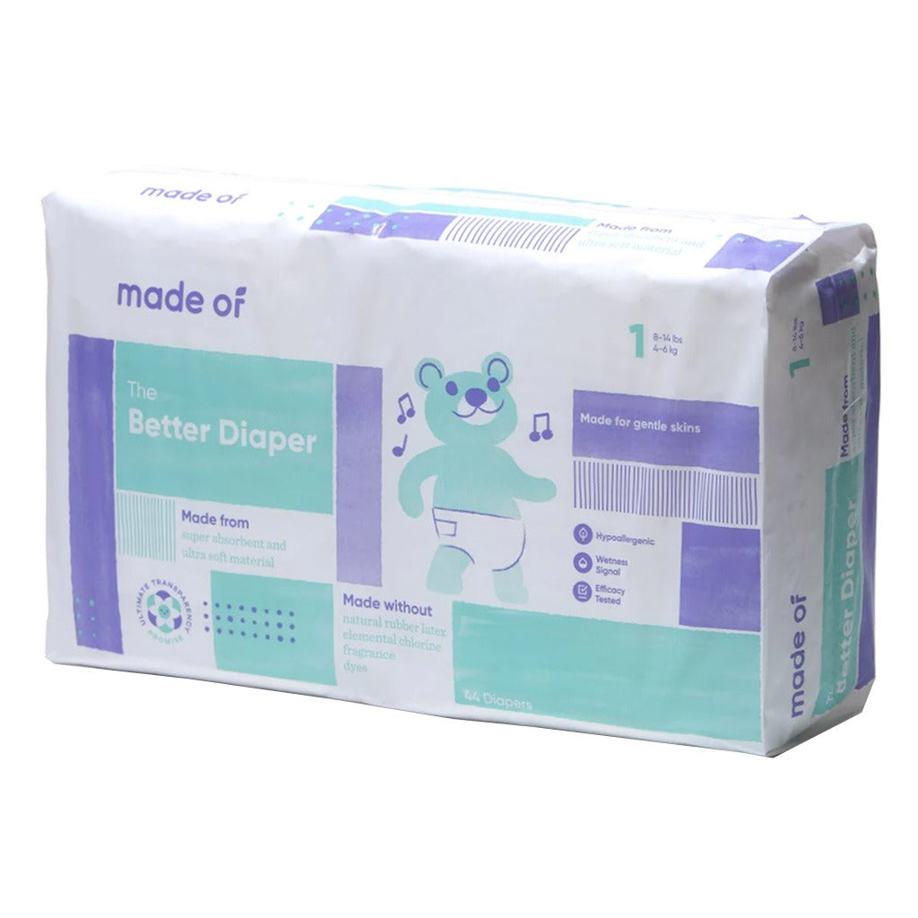 Made Of The Better Baby Diapers Size 1, 4-6 Kg, 44's - Easy Pharmacy LLC