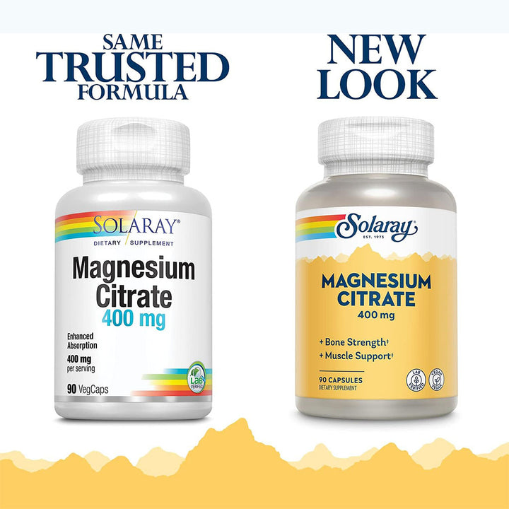 Solaray Magnesium Citrate 400 mg Capsules For Bone Strength & Muscle Support 90’s - Easy Pharmacy LLC
