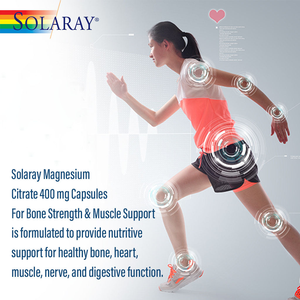 Solaray Magnesium Citrate 400 mg Capsules For Bone Strength & Muscle Support 90’s - Easy Pharmacy LLC