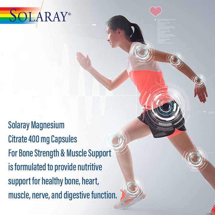 Solaray Magnesium Citrate 400 mg Capsules For Bone Strength & Muscle Support 90’s - Easy Pharmacy LLC