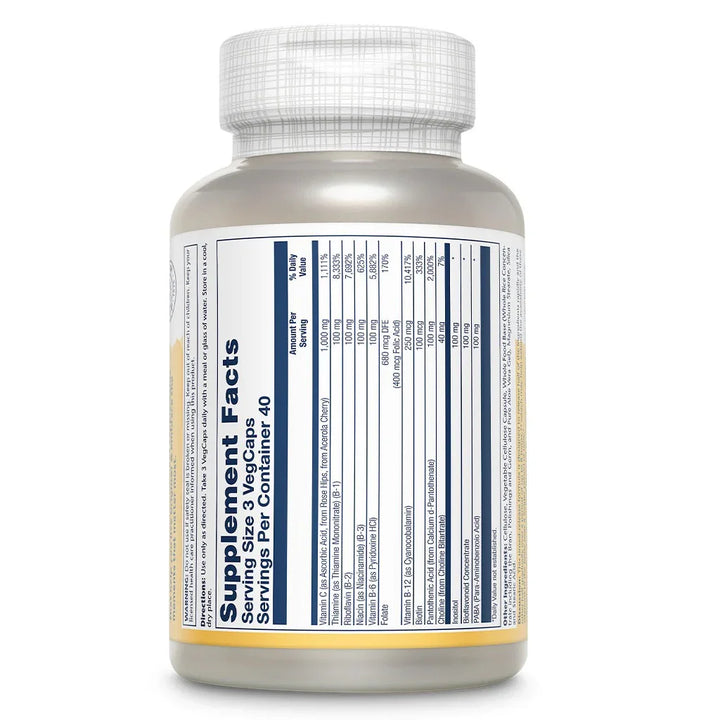 Solaray Mega Vitamin B-Stress Veg Capsules 120’s  - Easy Pharmacy LLC