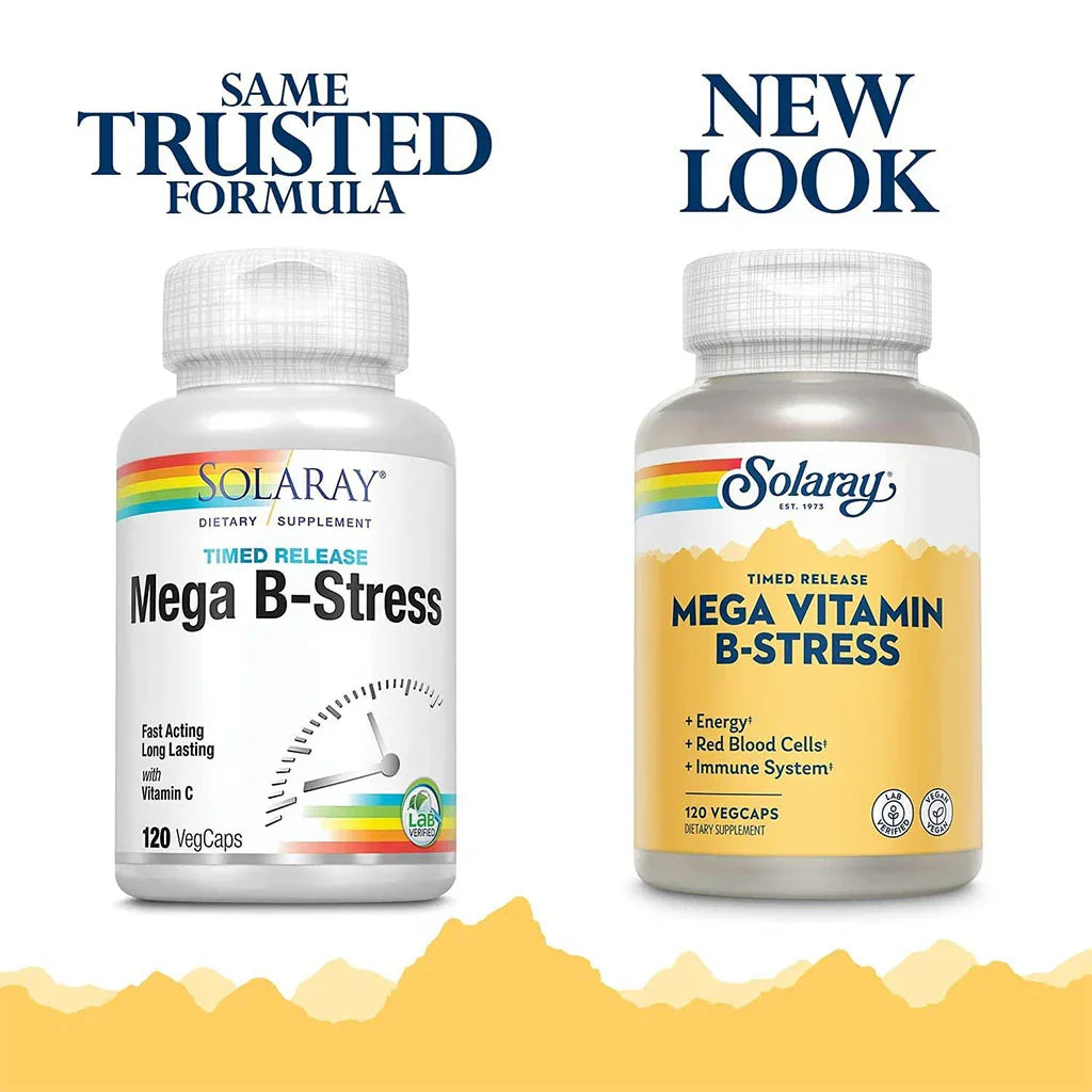 Solaray Mega Vitamin B-Stress Veg Capsules 120’s  - Easy Pharmacy LLC