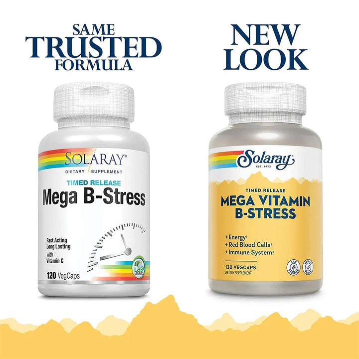 Solaray Mega Vitamin B-Stress Veg Capsules 120’s  - Easy Pharmacy LLC