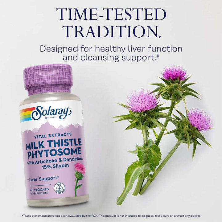 Solaray Milk Thistle Phytosome With Artichoke & Dandelion VegCapsules For Liver Support 60’s - Easy Pharmacy LLC