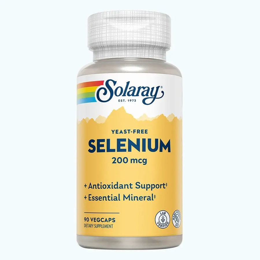 Solaray Selenium 200mcg VegCapsules for Immune & Thyroid Support, 90 Capsules