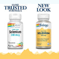 Solaray Selenium 200mcg VegCapsules for Immune & Thyroid Support, 90 Capsules