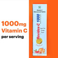 Revidex C 1000 mg Vitamin C Effervescent Tablets, Sugar Free, 20 Tablets