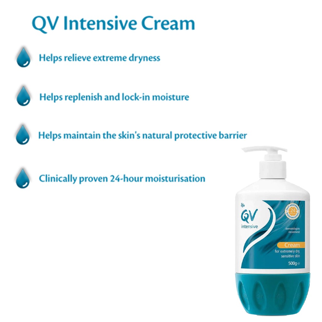 Ego QV Intensive Body Moisturiser Cream Pump For Extremely Dry Sensitive Skin 500g - Easy Pharmacy LLC