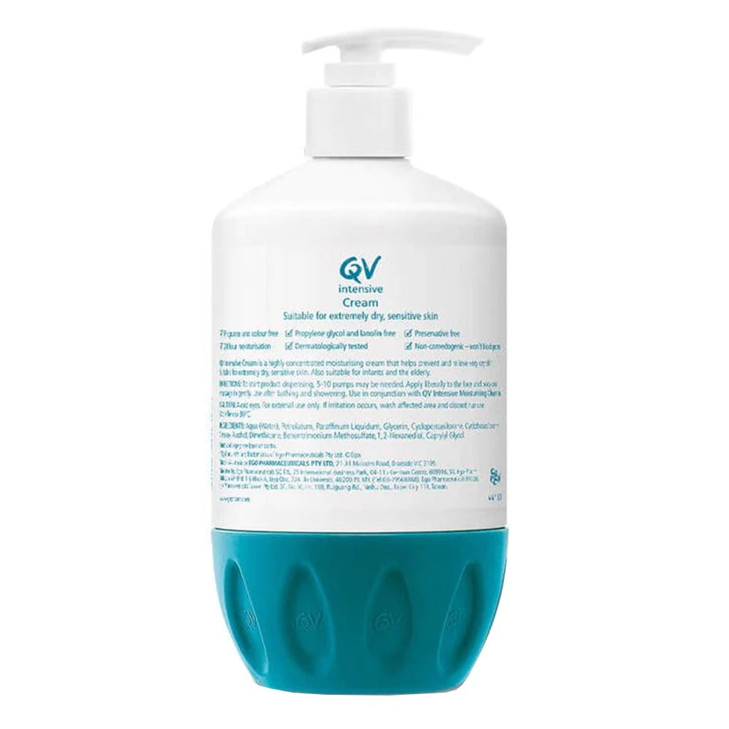 Ego QV Intensive Body Moisturiser Cream Pump For Extremely Dry Sensitive Skin 500g - Easy Pharmacy LLC