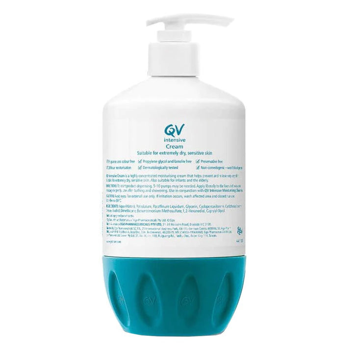 Ego QV Intensive Body Moisturiser Cream Pump For Extremely Dry Sensitive Skin 500g - Easy Pharmacy LLC