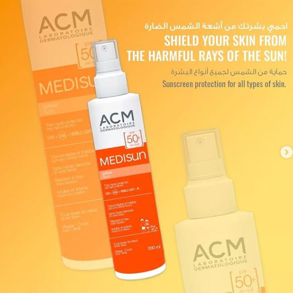 ACM Medisun SPF50+ Sun Protection Spray With IR & Visible Light Protection For Adults & Children 200ml - Easy Pharmacy LLC