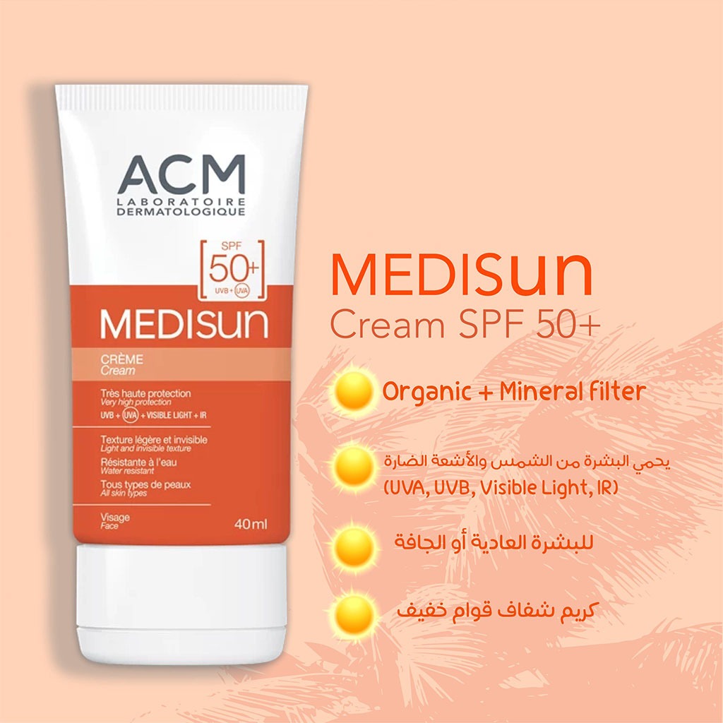 ACM Medisun SPF50+ Invisible Face Sunscreen Cream For Sun Protection 40ml - Easy Pharmacy LLC