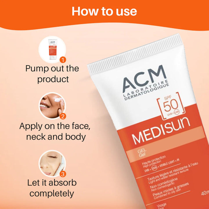 ACM Medisun SPF50 Sunscreen Gel For Combination Skin And Oily Skin 40ml - Easy Pharmacy LLC