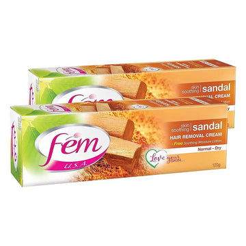 Fem USA Hair Removal Cream, Sandal, Twin Pack 120g x 2