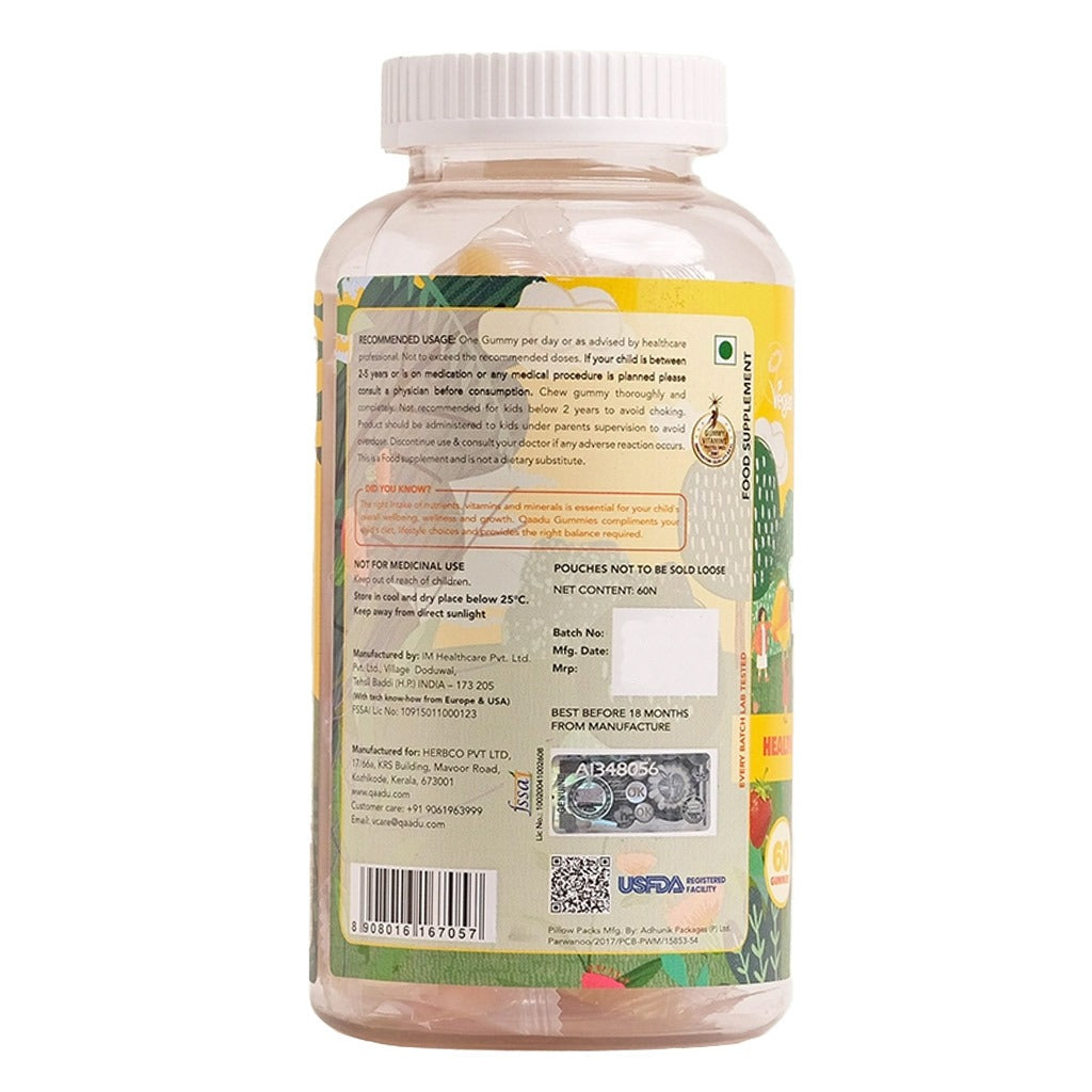 Qaadu Kids Calcium And Vitamin D Gummies 60's - Easy Pharmacy LLC